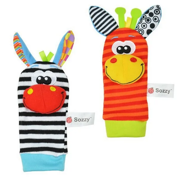 (4 шт. = 2 талии + носки)/много игрушки трещотки младенца Sozzy Garden Bug Наручные