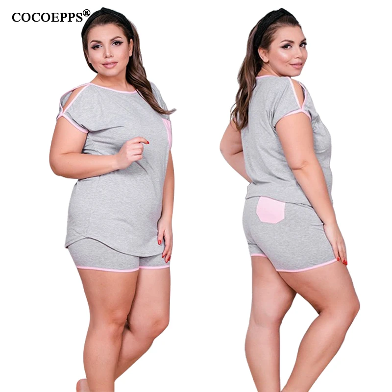 Повседневная Летняя женская одежда COCOEPPS тренировочный комплект из двух