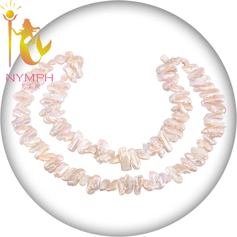 NYMPH повседневное Жемчужное Ожерелье Веревка Цепь Bijoux натуральный пресноводный