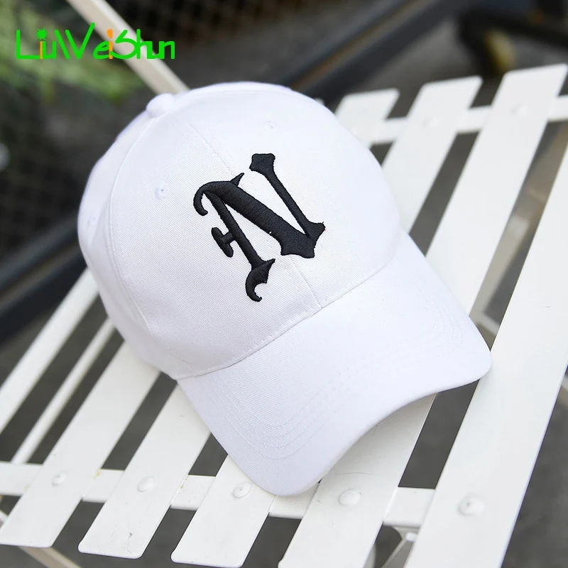 [LWS] 1 шт. бейсбольная однотонная Бейсболка Шапки для отдыха с N буквой Кепка