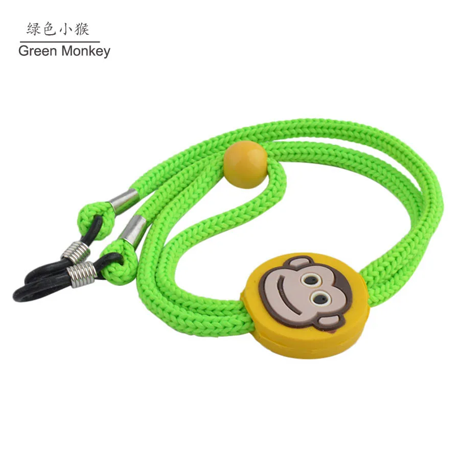 Green Monkey Розничная, Детские регулируемые нейлоновые очки, очки, солнцезащитные очки, ремешок, спортивная лента, шнур, держатель для детей - Цвет: Green Monkey