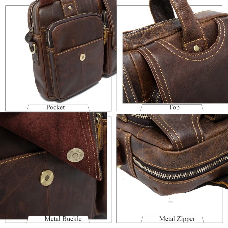 Shoulder Work Business Messenger Office Women Men Bag Genuine Leather Briefcase For Document Handbag Male Female Laptop Travel
