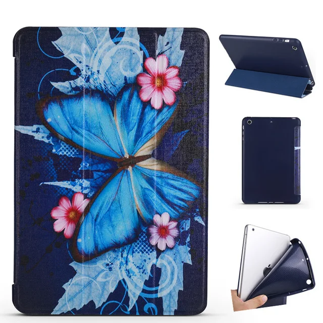 Мягкий чехол с синими бабочками для iPad Mini 1234 234 2017 2018 Air 1 2 Pro 9 7 10 5|Чехлы планшетов и