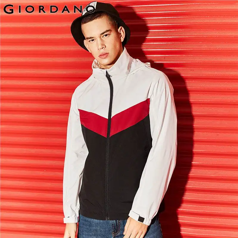 Giordano мужская ветровка с капюшоном и застежкой на молнии уникальный окрас |