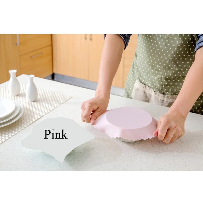 Pink Urijk Кухонные гаджеты, Пищевая силиконовая пленка, пищевая свежая крышка сарана, Вакуумная Крышка для контейнера, крышка для хранения - Цвет: Pink