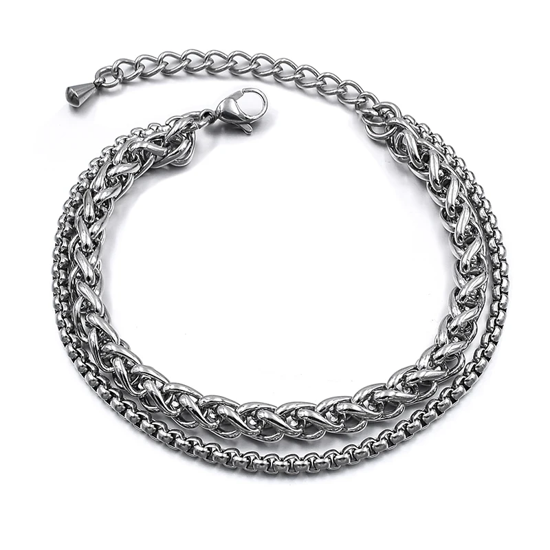 Браслеты на лодыжку для мужчин и женщин, из нержавеющей стали 2019