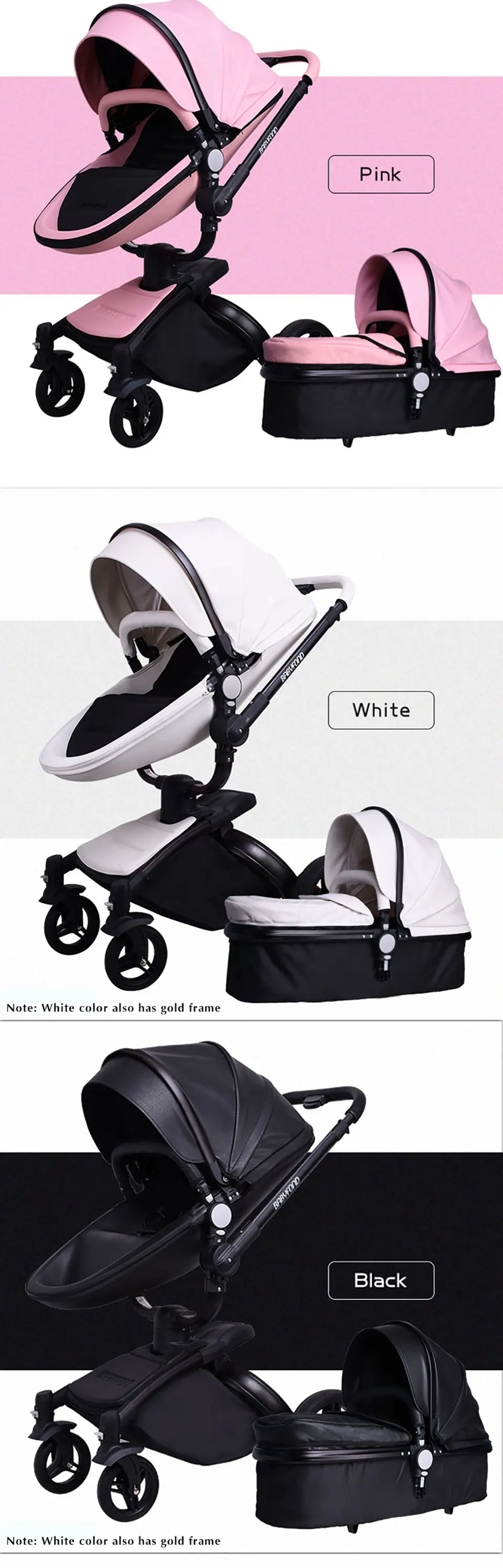 Babyfond Роскошная детская коляска 3 в 1 цвет Европейская коляска костюм для лежа и сиденья aulon