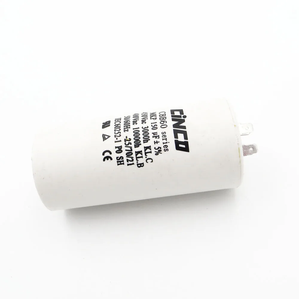 150UF 400V 450V CBB60 Motor Run Capacitor wire SH DB Polypropylene Film Ac 450VAC Water Pump electrical engine 150mfd 150mf |