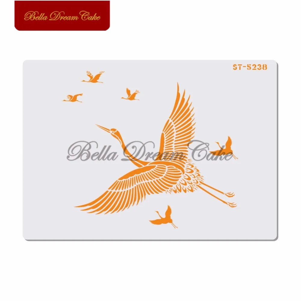 

Wild Goose Bird Design Cake Stencil Layering Plastic Stencils For DIY Scrapbooking Painting Drawing Stencils Template Cake Tool
