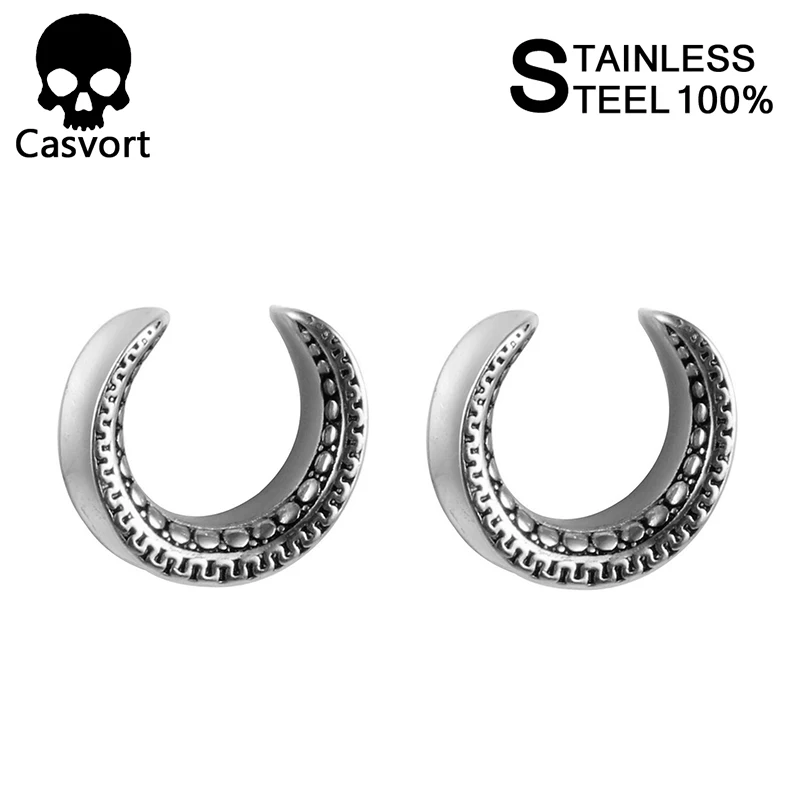 silver Casvort 2 шт. новое кольцо для пирсинга, растяжки, модные ювелирные изделия для пирсинга, серьги в подарок - Окраска металла: silver