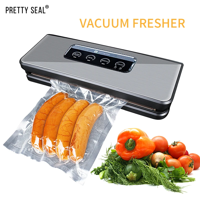 PRETTYSEAL 220 V-240 V бытовой пищевой вакуумный упаковщик упаковочная машина пленка упаковщик вакуумный упаковщик в том числе 5 шт пакетов