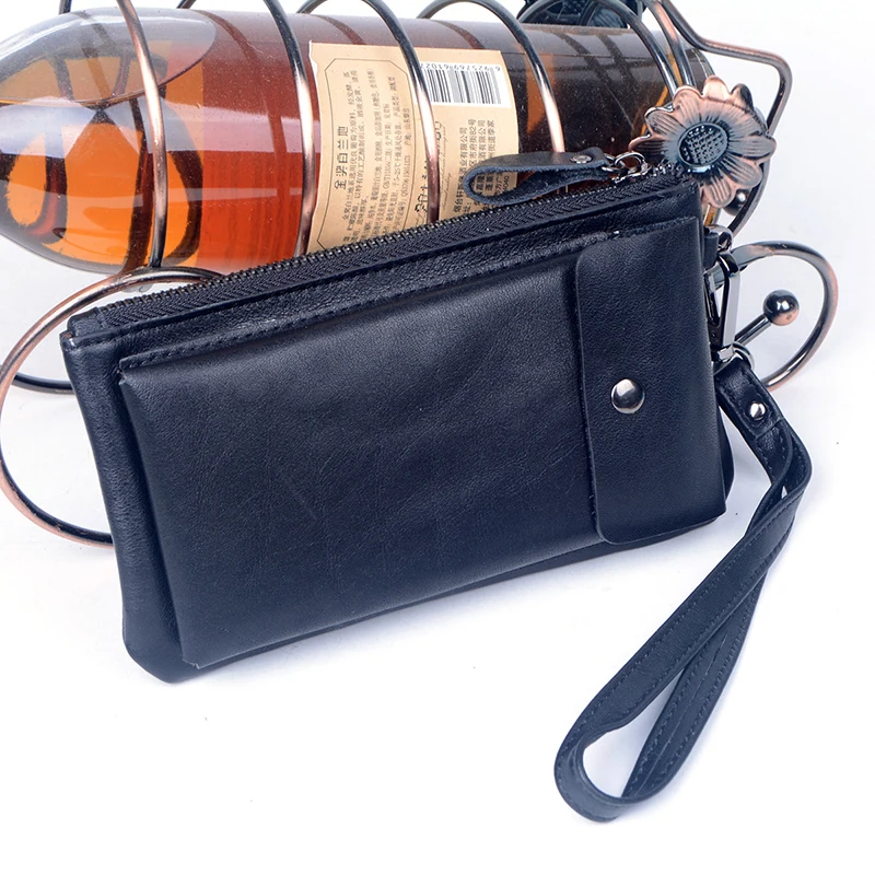 Мужской кошелек и сумка для сотового телефона из воловьей кожи длинный отдыха с