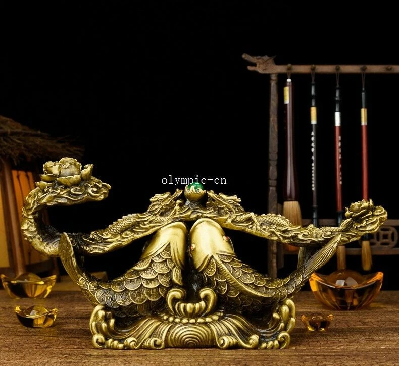 

Резная Статуя Дракона RUYI, 15 дюймов, латунь, медь