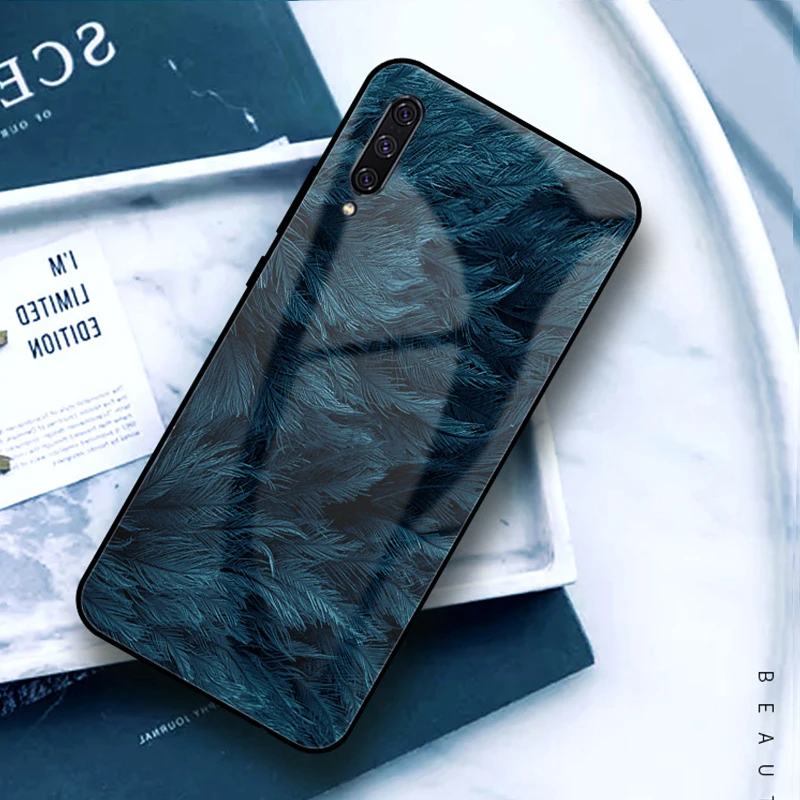 Чехол GFAITH для Xiaomi Mi A3 из закаленного стекла с принтом перьев для Xiaomi Mi A3 Funda