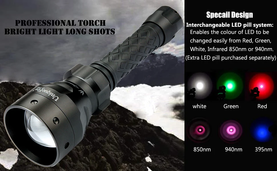 Маленькое солнце UF-1406 T50 Фонарик светодиодный ИК 850NM масштабируемой Тактический инфракрасного ночного видения фонарик для 18650 Батарея Ночное видение Охота