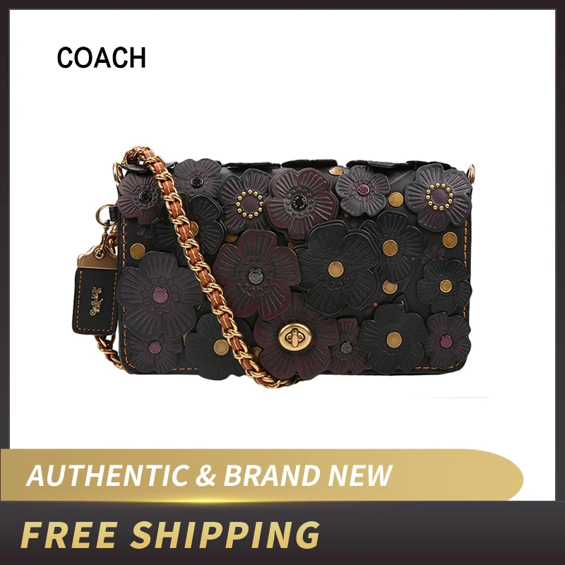 Кожаная сумка Кроссбоди Coach Dinky с чайной розой 38197|Сумки ручками| |