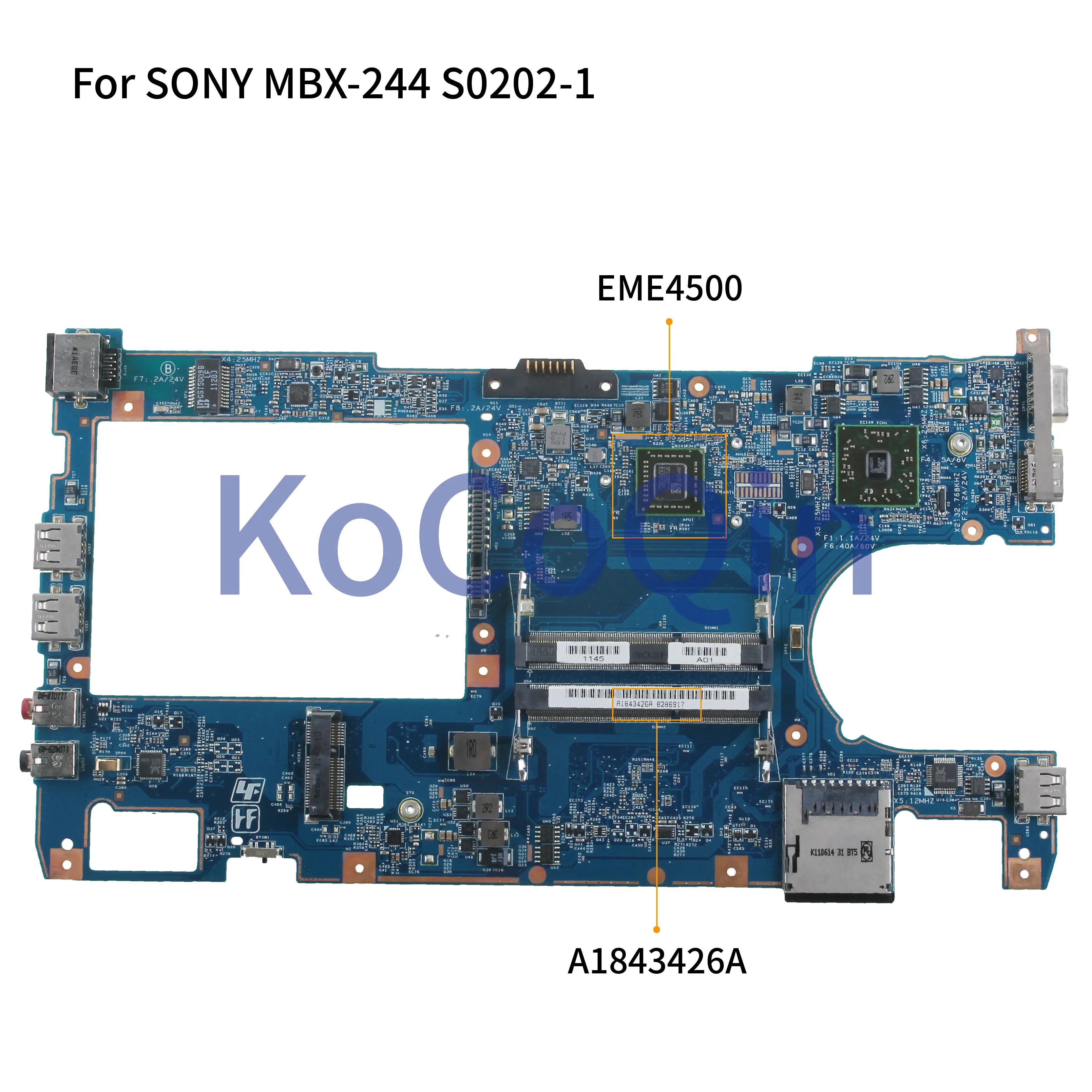 KoCoQin материнская плата для ноутбука SONY VPCYB3 MBX 244 A1843426A S0202 1 48.4KY02.011 Процессор