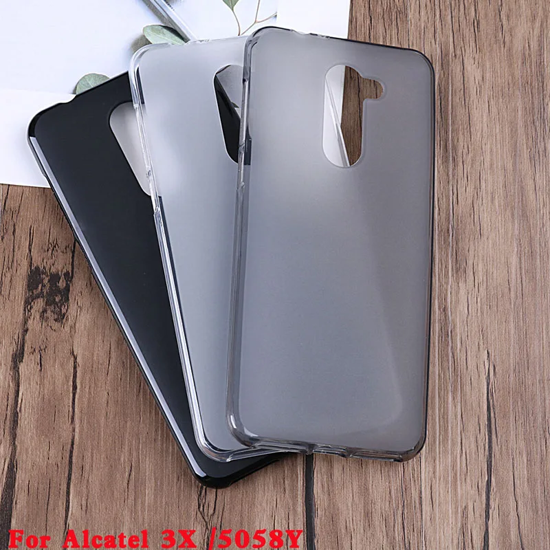 Черный, белый и серый мягкий чехол для телефона из ТПУ для Alcatel 3X 5058A 5058I 5058J 5058T 5058Y 5,7, задняя защитная крышка, чехол для телефона