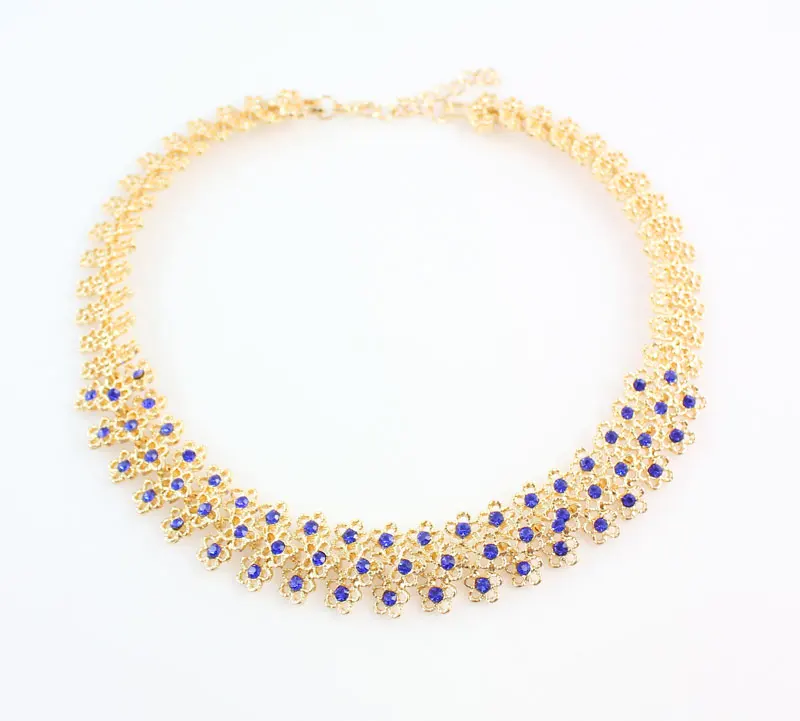 Обручальное кольцо для невесты с синим кристаллом ожерелье серьги браслет