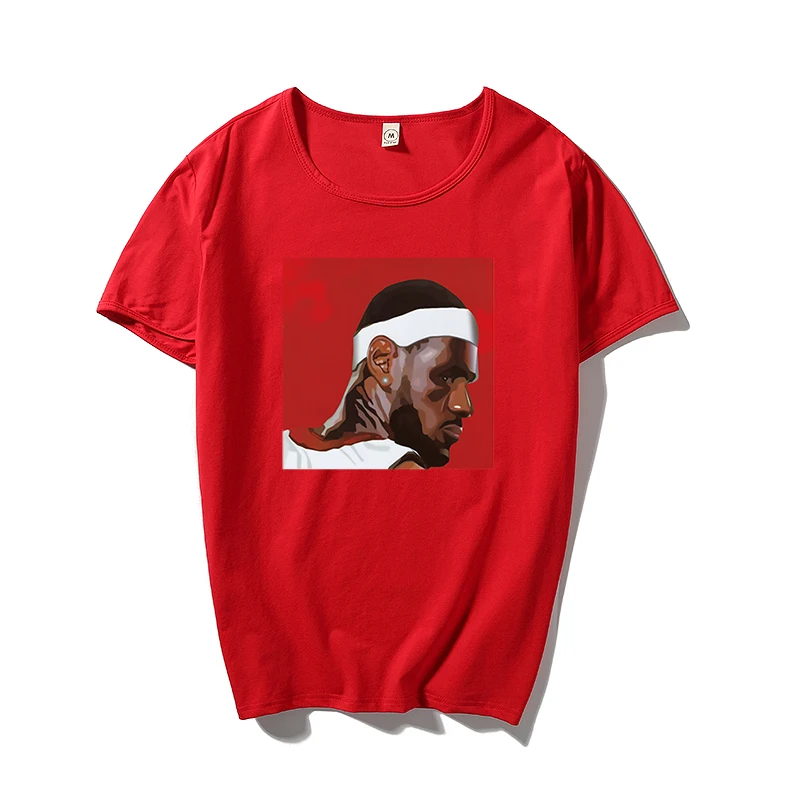 Men's Short-Sleeve Cotton T-Shirt Lebron James Print Tee top | Мужская одежда