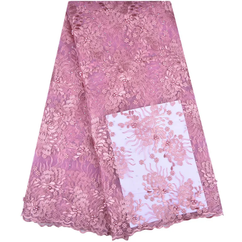 Французский Тюль Кружева с бисером африканская кружевная ткань 2018 высокое