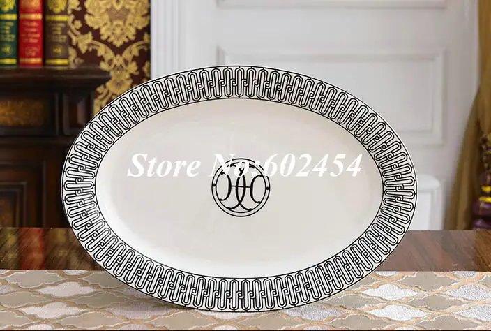 oval fish dish Новые поступления Западная керамика обеденная тарелка - Цвет: oval fish dish