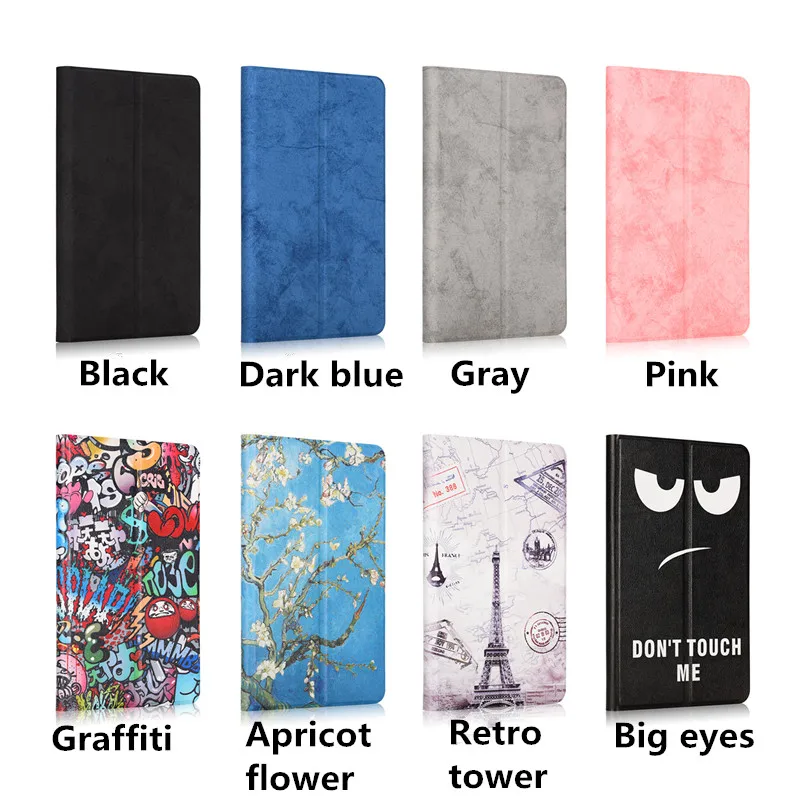 Тонкий флип-чехол из искусственной кожи с принтом для Xiao mi pad 4 8,0 Tablet PC Smart Stand Sleep/Wake Cover для mi Pad 4 8,"+ пленка+ ручка