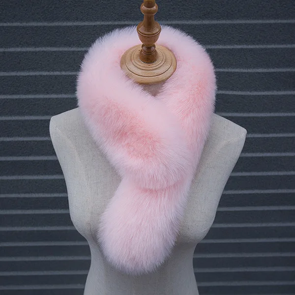 pink colour Узор, имитация меха лисы, шерсть, мех, утолщенный зимний комплект, подходит ко всему, прямоугольный шарф - Цвет: pink colour