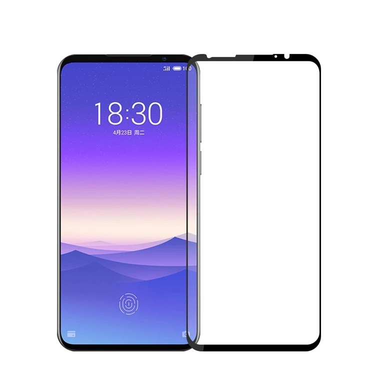 black Meizu 16S закаленное стекло полное покрытие полный клей meizu 16s протектор экрана ультра тонкий 9H 2.5D изогнутый край-к-край покрытие пленка mofi - Цвет: black