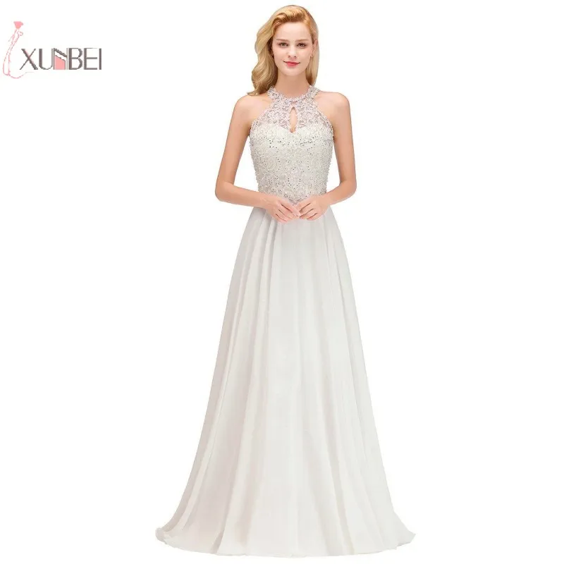 

vestido de noiva 2019 Sexy Chiffon Beach Boho Wedding Dress A line Pearl Beading Bridal Wedding Gowns robe de mariee