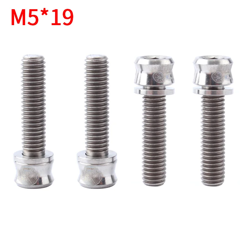 M5-19 Titanium color MUQZI, горный велосипед, шоссейный велосипед с фиксированной передачей, складной велосипед, руль, титановый сплав, винт M5* 15/17/19 - Цвет: M5-19 Titanium color