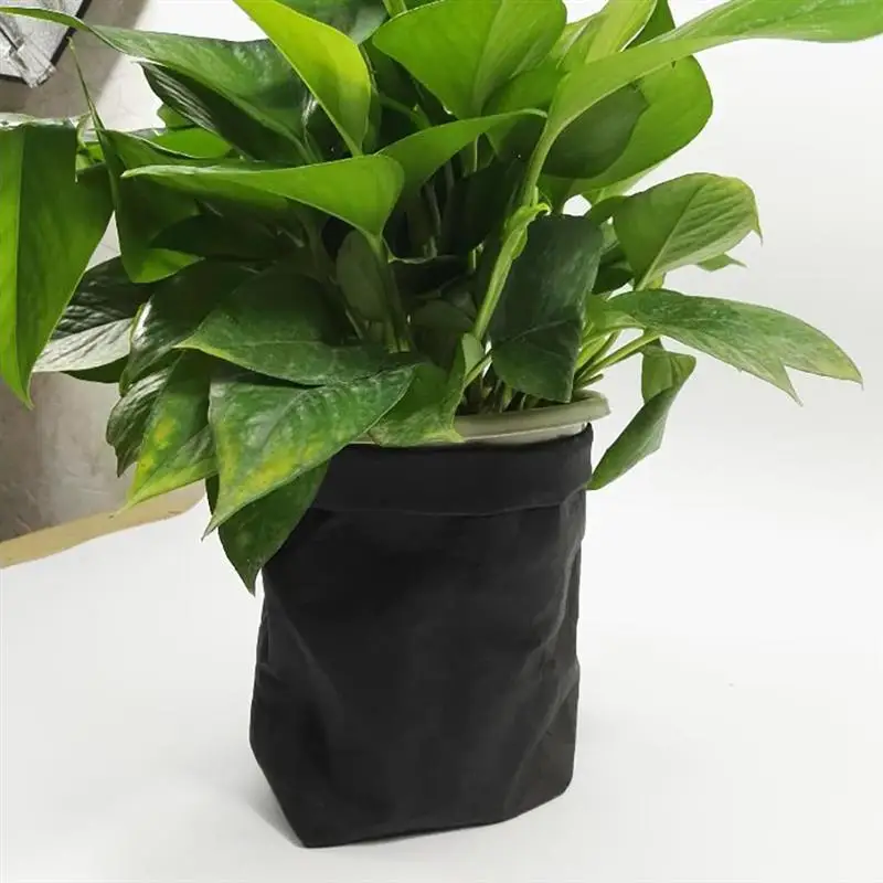 Новый Моющийся крафт бумажный мешок для растений цветочный горшок