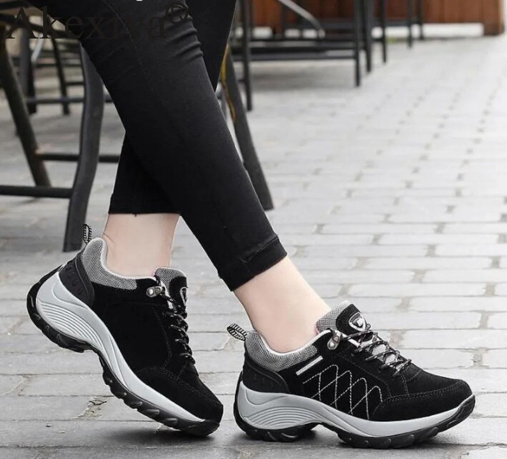 Akexiya женские кроссовки на платформе дышащая уличная спортивная обувь для