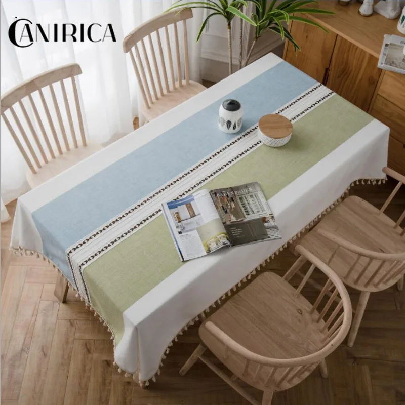 CANIRICA покрытие стола уникальная полоса дизайн кисточкой кулон tafelkleed живая