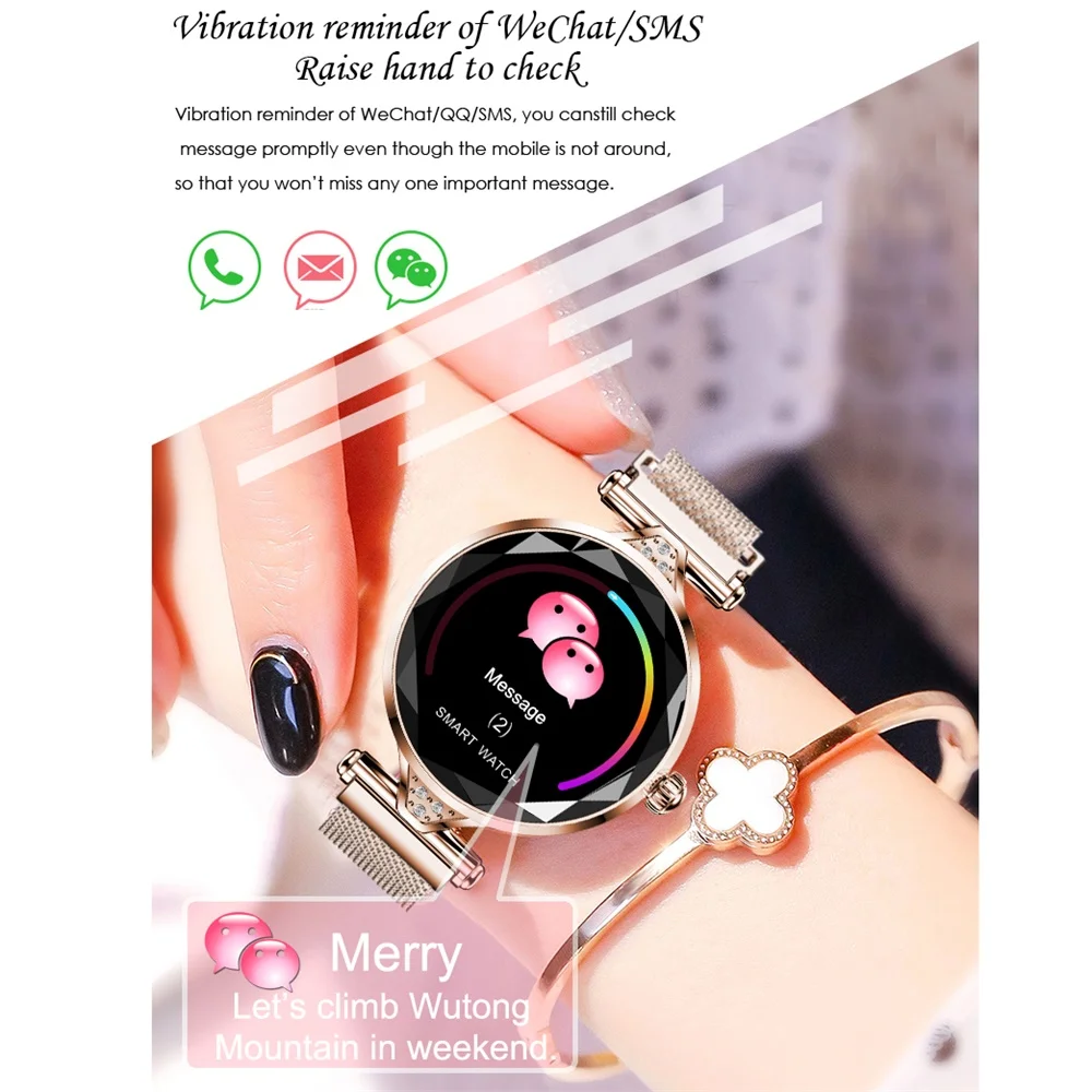 696 H1 Для женщин Мода Smart Браслет Heart Rate крови Давление умный Фитнес трекер