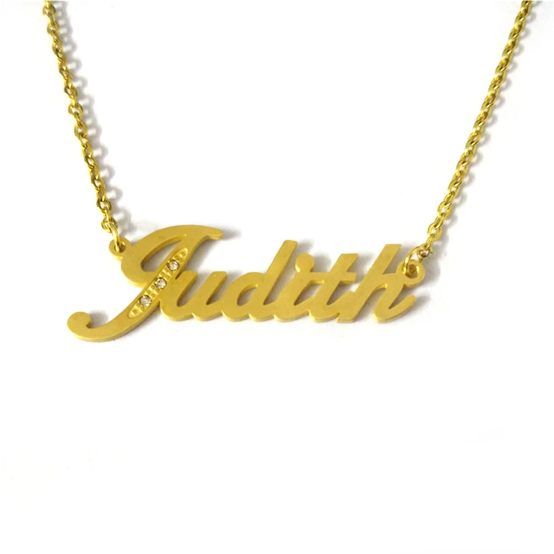 

FairLadyHood Custom Any Personalized Name Necklace Gold Color "Judith" Pendants & Necklace Customized Women Men Name Necklace