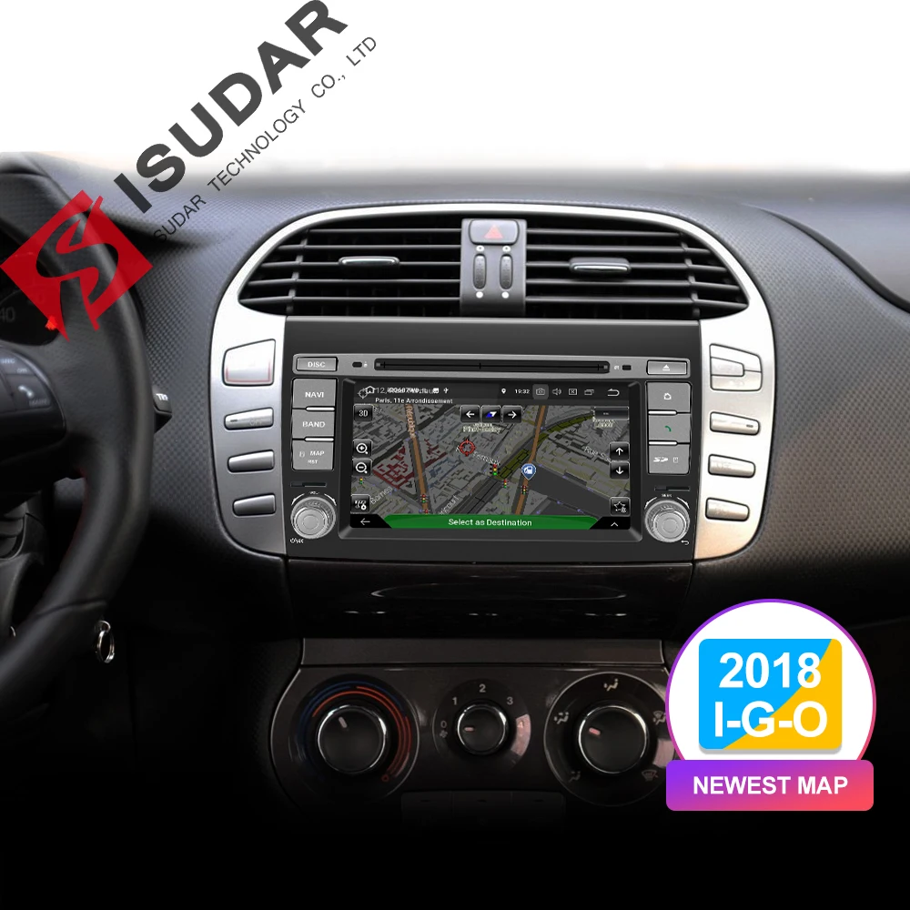 Isudar 2 Din Android 8 1 Автомобильный мультимедийный плеер для Fiat/Bravo 2007 2008 2009 2012 2011