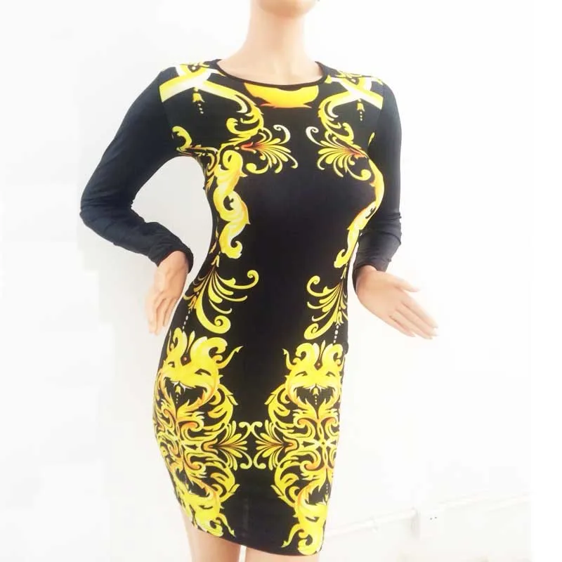 Платье облегающее полые винтажный узор цветочный принт сексуальный бандажное