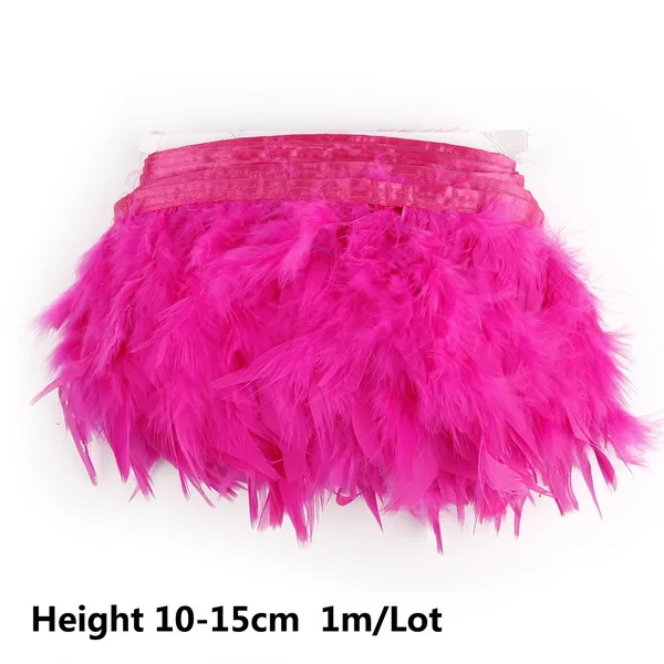 Fuchsia Розничная, 1 м/лот, высокое качество, натуральные перья индейки, 10-15 см/4-6 дюймов, множество декоративных и сборных - Цвет: Fuchsia