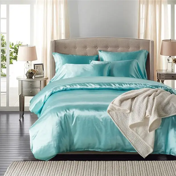 Comprare Scrivi Set Di Biancheria Da Letto Nero King Size Seta Satinata Estate Usata Biancheria Da Letto Fredda Kit Biancheria Da Letto Di Lusso Set Copripiumino