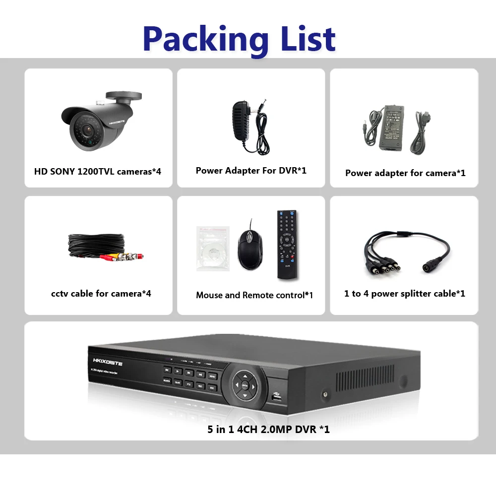 HKIXDISTE 4CH 1080P HDMI DVR SONY 1200TVL HD наружная система безопасности 4 канала CCTV AHD НАБОРЫ