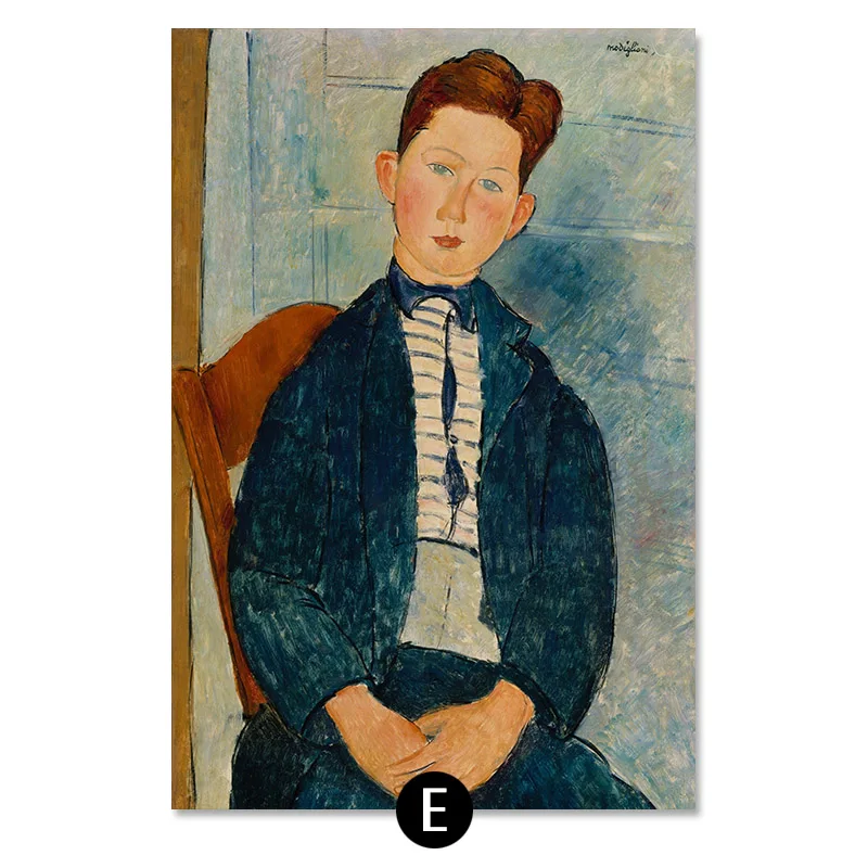 E Художественная зона Modigliani настенная живопись Европейский стиль обнаженная женская картина маслом домашний арт настенный Холст Плакат Картина декор живопись - Цвет: E