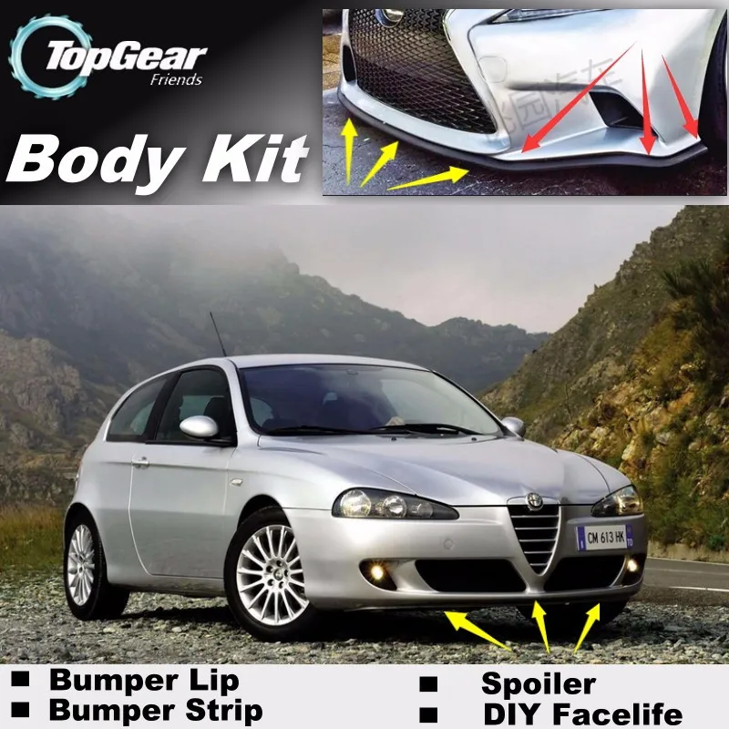 Бампер для губ отражающий губы для Alfa Romeo 147/GTA AR передний спойлер юбка для TOPGEAR друзья Тюнинг автомобилей/обвес/полосы