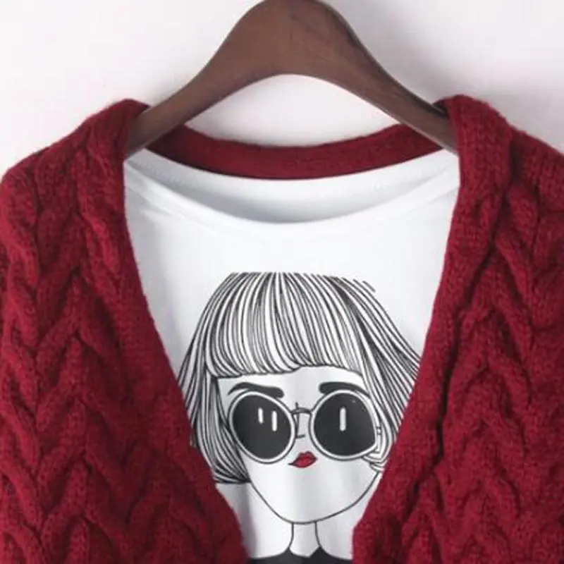 Женский короткий свитер QH0407 теплый вязаный пончо на осень и зиму|oversized jumper|short