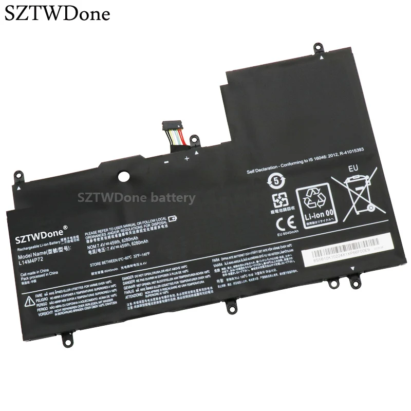 Аккумулятор SZTWDone L14M4P72 для ноутбука Lenovo Yoga 3 14 700 14ISK серия Yoga3 IFI ISE L14S4P72 45 Вт/ч 6230