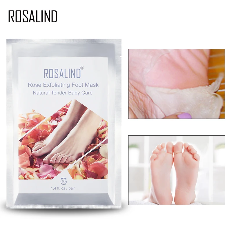 Отшелушивающая маска для ног ROSALIND носки педикюра удаления омертвевшей кожи 2 шт. =
