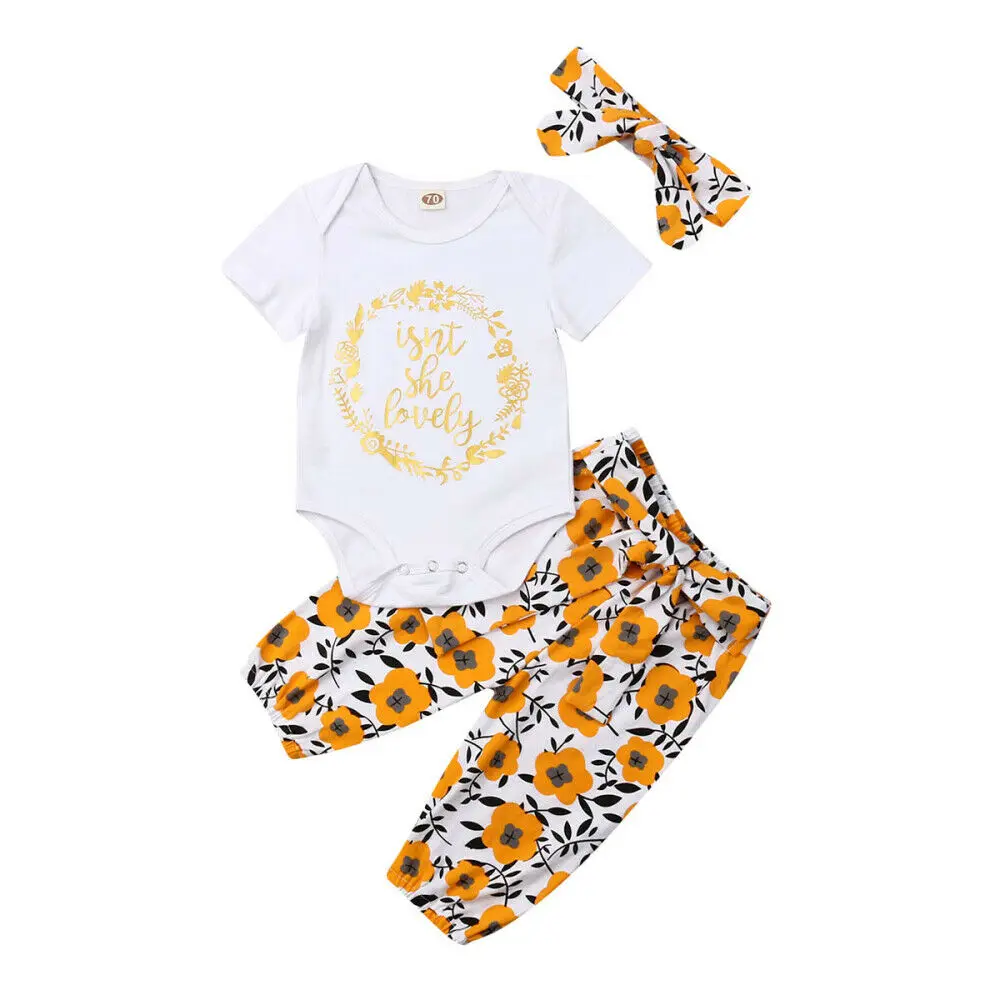 3 шт. Детский комбинезон с цветочным принтом | Мать и ребенок