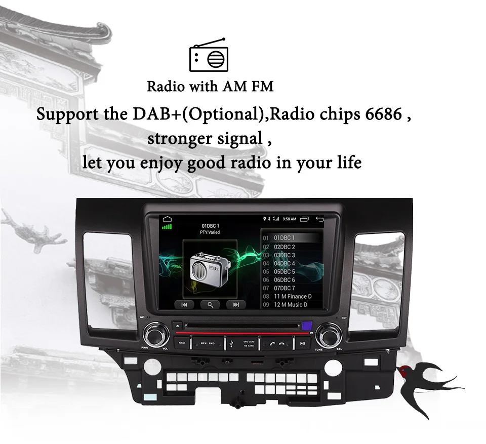 8 &quotAndroid 9 0 4 + 64G 8Core 1024*600 автомобильный DVD GPS плеер для Mitsubishi Lancer 10 EVO стерео Авто