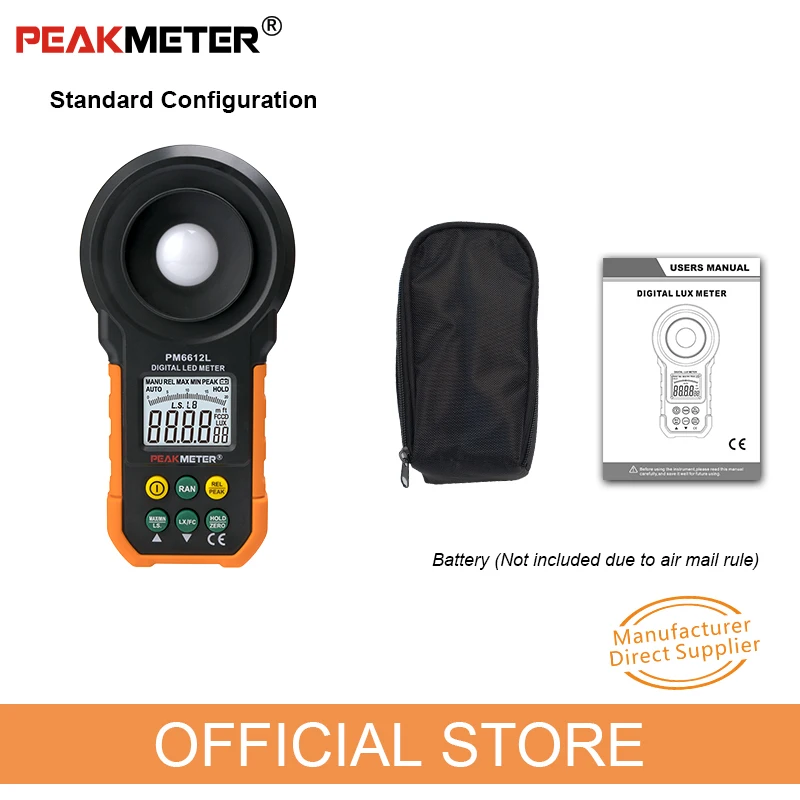 Официальный PEAKMETER PM6612L светодиодный цифровой аналоговый бар светильник Люкс метр