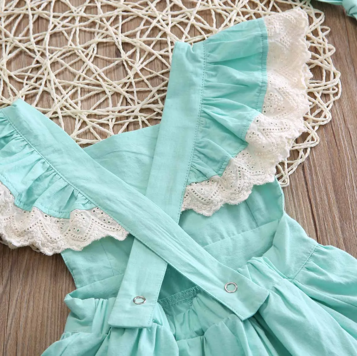 Комплект из 2 предметов кружевное платье с оборками и рукавами для малышей